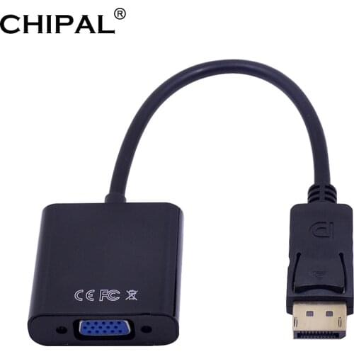 CHIPAL High Quality Male DisplayPort Display Port DP to VGA Female Adapter Cable Converter for MacBook HDTV Monitor Projector