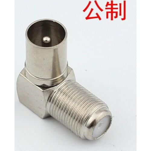Pure cupper right angle F type to CATV RF connector F Female to 9.5 CATV Male right angle RF coaxial connector 5pcs/lot