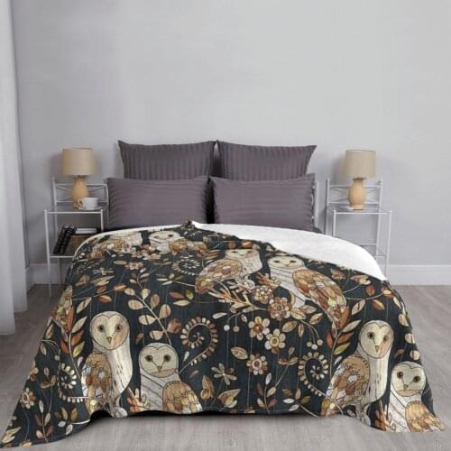 Wooden Wonderland Barn Owl Collage Throw Blanket Couple Bed Quilt Child Bedding Plaid Sofa Blanket Plaid Sofa Summer Bedspreads