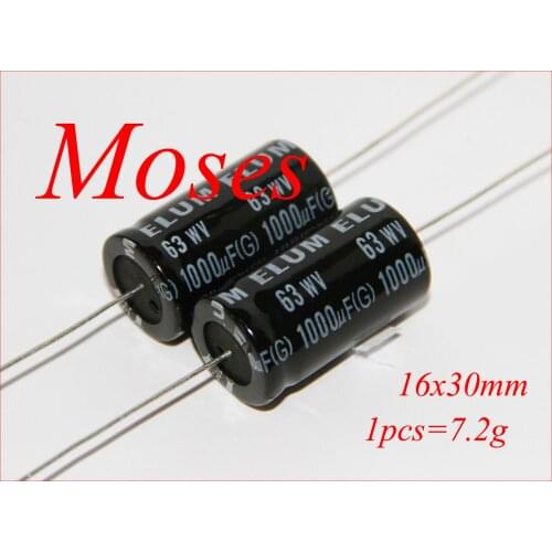 63v 1000uf ELUM Original New Axial Audio Electrolytic Capacitor Capacitance 16x30mm +/- 20