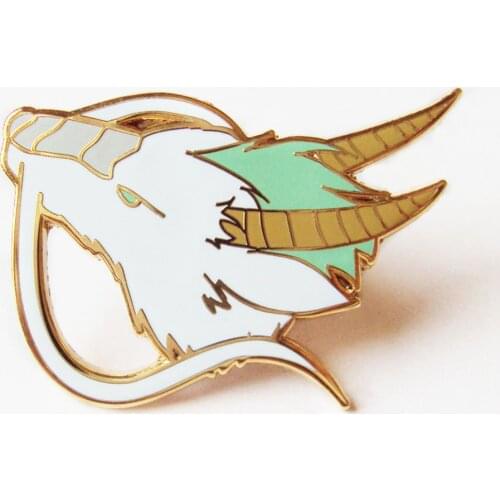 Kohaku Enamel Pin Spirited Aways White Dragon Brooch Anime Fan Collectible Medal Cute Fashion Animal Pins Unique Jewelry Gift