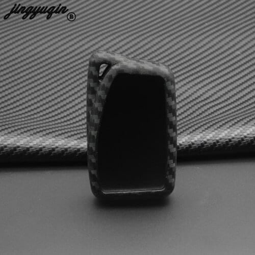 Jingyuqin Carbon Silicone Car Remote Key Fob Case Cover For Lexus NX GS RX IS ES GX LX RC 200 250 350 LS 450H 300H Keychain