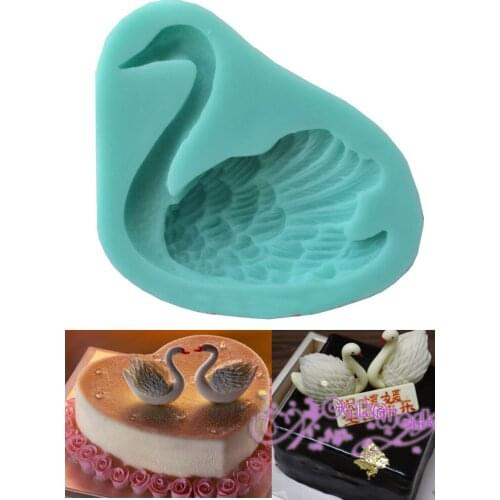 Beautiful Swan fondant cake silicone decorating tools cooking soap chocolate cookie cutter sugarcraft paste mold