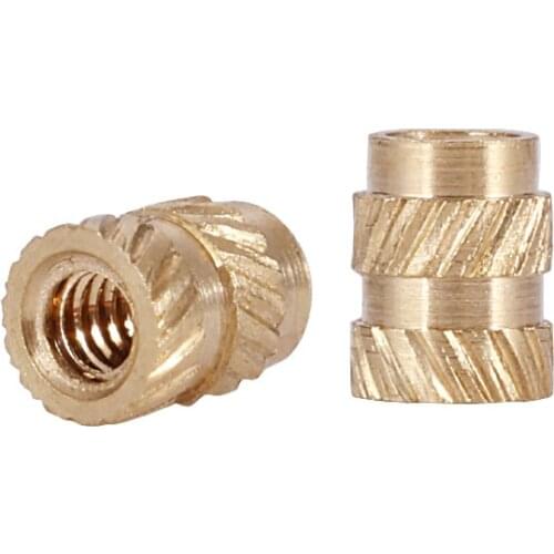 M1.4 Brass Knurled Round Insert Embedded Nut Copper Nusert Injection Moulding Nut Small Phone Nut