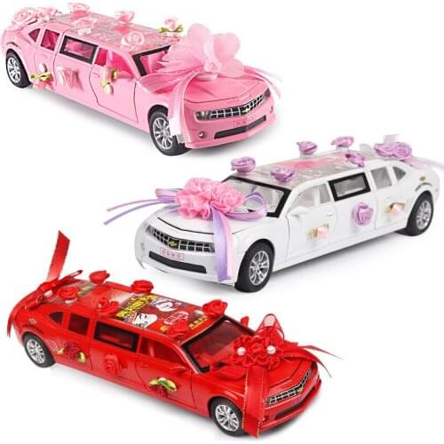 1:32 simulation extended wedding concierge alloy car model sound and light pull back six doors, for childrens birthday gifts