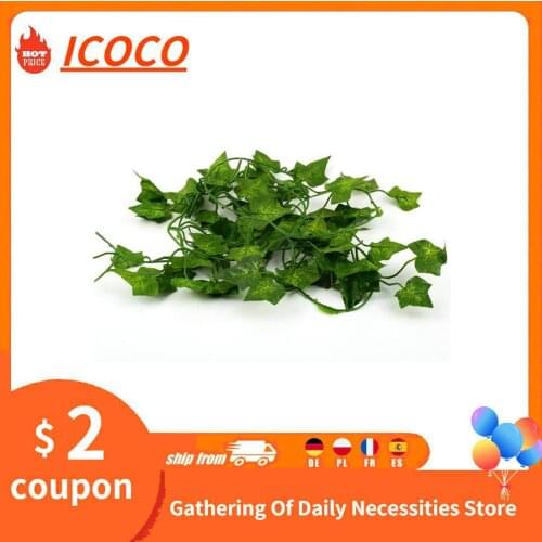NEW 2M Long Artificial Plants Green Ivy Leaves Artificial Grape Vine Fake Foliage Leaves Home Wedding Decoration