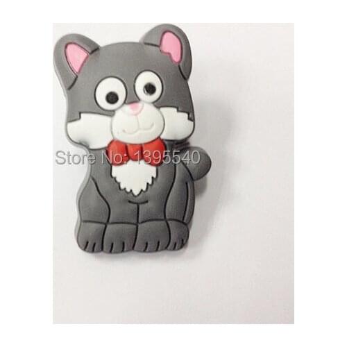 New 2pcs Cartoon Cabinet Knobs Kids Drawer Handles Lovely Cat Mouse Pattern Closet Pulls Kindergarten Shake Handles & Knobs