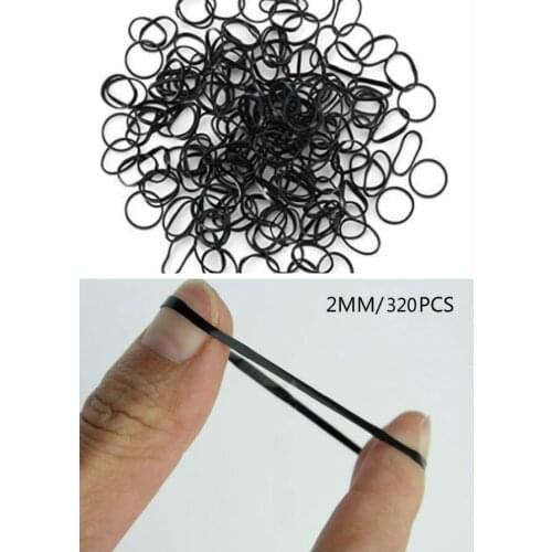 One-time mini rubber band, soft elastic band non-slip small hair band 2*20mm 320pcs/bag