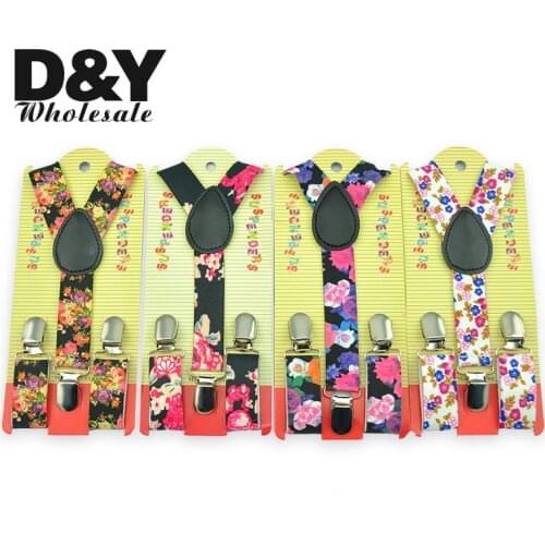 New Novelty Floral Printing Suspenders Children Kids Boy Girl Cute 2.5x65cm Suspender Elastic Y-Back Suspenders Slim Pant Braces