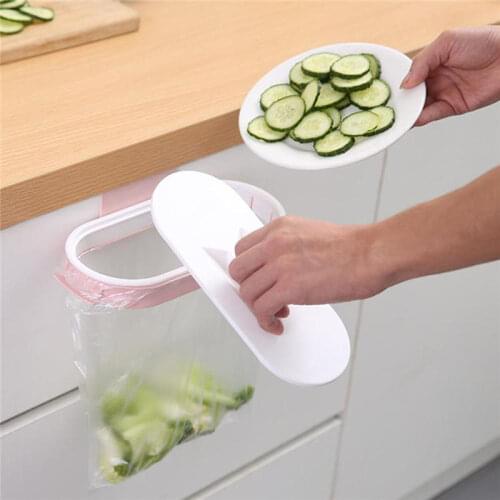 Kitchen Cupboard Hanging Garbage Bag Trash Can Waste Garbage Bin Holder Door Back Hanging Drawer Storage Rack Cabinet Trash Rack