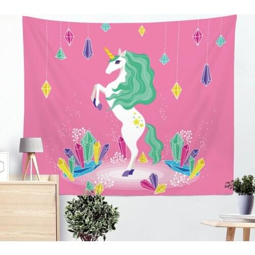 Cartoon Rectangle Beach Towel Unicorn pringting Tapestry Bedspread Sheets Home Decorative Tapestries Beach Towel Polyester
