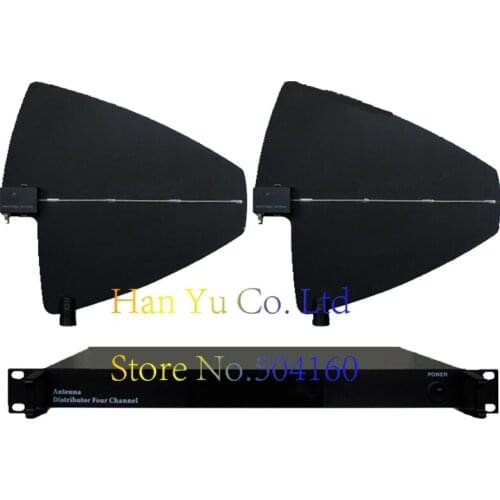 UHF 500-950MHz Antenna Distributor Amplifier FOR Wireless Microphone System 4 Channels 400M Microhone Splitter antenna distruibe