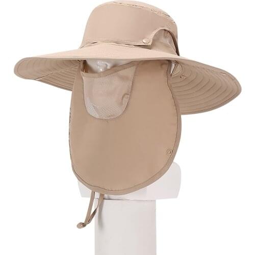 Fonoun Fishing Hat Anti-ultraviolet Multiple Functions Breathable Abrasion Resistant Neck Protect Mothproof Ultra Light FH569