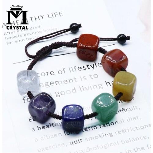Seven Chakras Natural Crystal Stone Hand Decoration For Women Fashion Crystal Healing Energy Strand Jewelry Gift