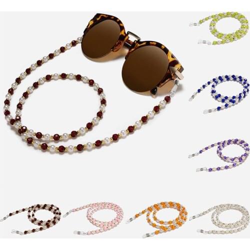 Fashion Spectacles Beaded Neck Lanyard Cord Sun Glasses Chain Strap Unisex Eyewears Cords Beaded Eyeglass Lanyard Hold Straps