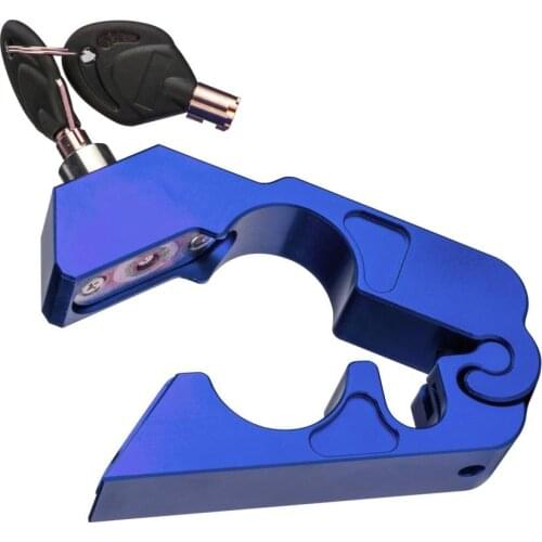 Blue Motorcycle Lock Anti Theft Bicycle Handlebar Grip Lock for Scooters ATV Street Bike Dirt Bike Motorbike