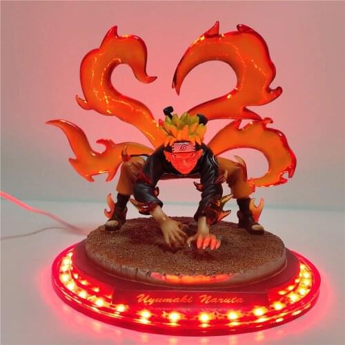 Naruto Uzumaki Naruto LED Lamp Action Figures Anime Lamparas Night Light DIY Kurama Kyuubi Naruto Statue Diorama Xmas Kids Gifts