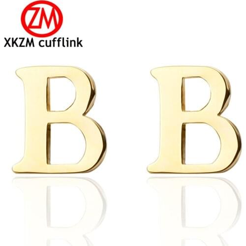 High Quality Men Cuff Links New French Cufflinks Golden Plating Brand letter B Design Style Men Cufflinks Wholesale&retail
