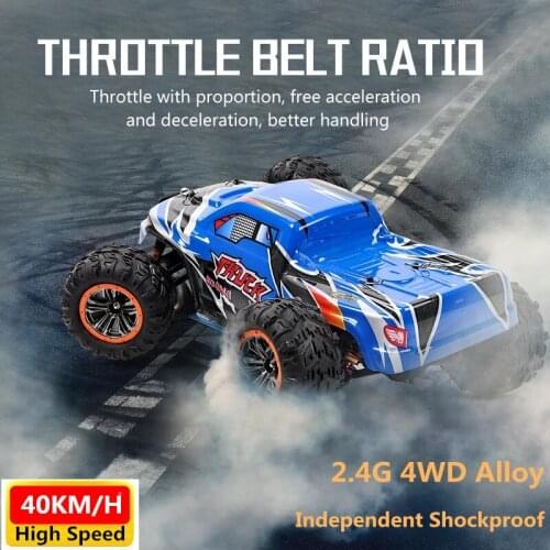High Quality Power Motor 2.4G Alloy 4WD Remote Control Car 40KM/H Independent Shockproof Climbing Vehicles RTR With 3PCS Battery