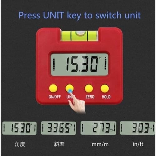 High-precision Digital Display Inclinometer Box Electronic Angle Ruler with Tape Horizontal Bubble Meter Gauge Level