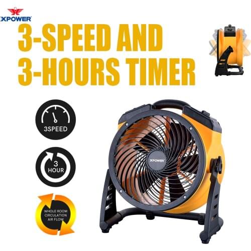 XPOWER 360 ° rotating Industrial Fan Office Air Blower Electric Air Axial Fan Carpet Dryer Floor Blower Utility Air Circulator