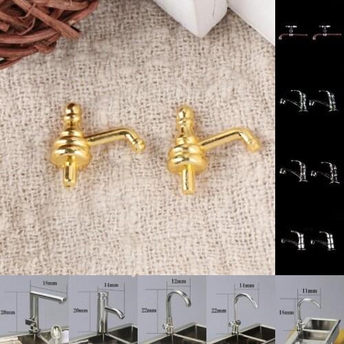 1/2pc Simulation Water Tap Toys Bath Shower Modeling Toilet Bathtub Faucet for Dollhouse Miniature Doll House Furniture Toys