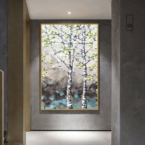 100% Hand Painted Hand Made Modern Beautiful Forest Painting On Canvas Wall Art Wall Painting Adornment For Live Room Home Decor