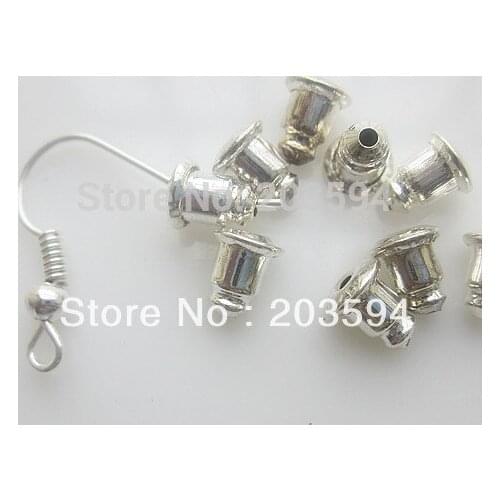 1000Pcs/lots Earring plugs,Bullet Clutches Silver Plated for Post Earrings Fingdings