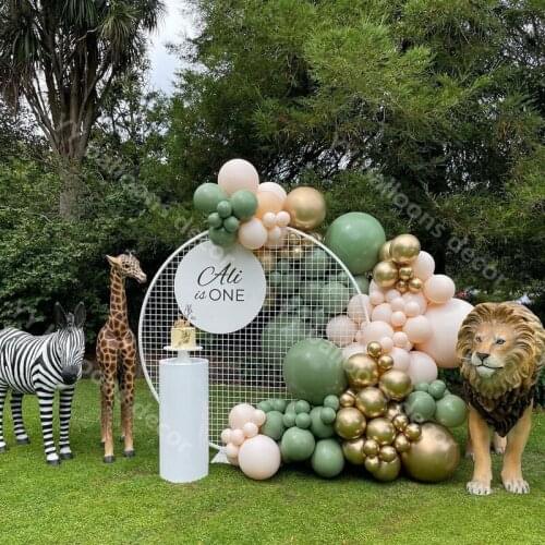 156pcs Metal Gold Avocado Green Balloons Garland Arch Kit Wedding Birthday Party Decoration Baby Shower Kids Decoration Supplies