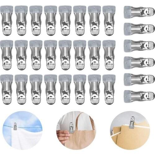 24Pcs Laundry Clothes Pins Hanging Pegs Clips, Swimming Pool Cover Clip, Mater Clothes Pins, Metal Clips Towel Clips