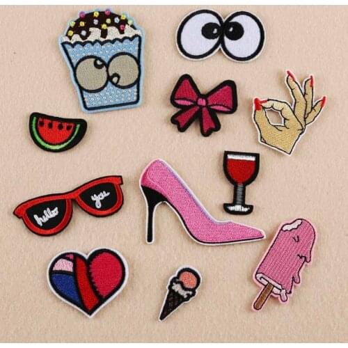 5pcs/lot cartoon embroidery cloth paste accessories applique DIY all kinds of clothing repair patch handmade DIY decorative