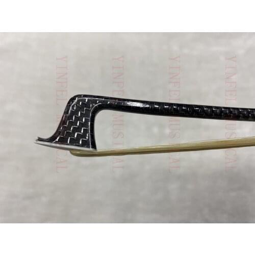 5pcs of top level Performance white silver string weave Carbon Fiber Graphite 4/4 viola Bow ebony frog