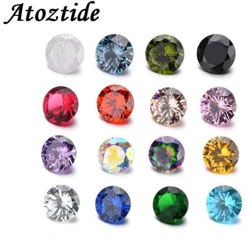 Atoztide 8pcs/set 16 Colors Shine CZ Stone For Jewelry Making AAA High Quality Colorful Handmade Bead Jewelry Accessory/Findings