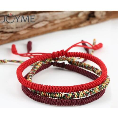 Chinese Lucky Red String Bracelet Men Women Tibetan Buddha Prayer Handmade Yoga Prayer Rope thread Bracelet Adjustable Size