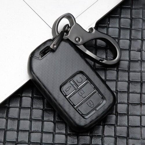 ABS Carbon Fiber Car Key Case Cover For Honda Civic Accord 9 HRV CRV Vezel Jazz Freed Pilot Fit Odyssey Auto key Shell Protect