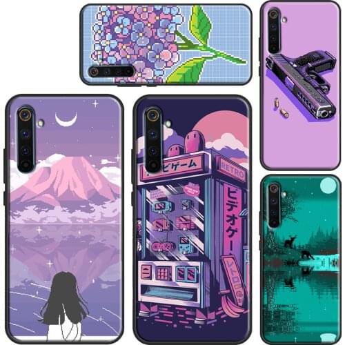 Art Pixel Aesthetic Case For OnePlus 8T 9R Nord 7 8 9 Pro Coque For Realme 8 Pro Q3 6 7 C3 C11 C21 C15 GT Neo