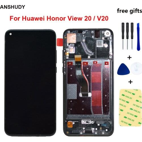 For Huawei Honor View 20/ Honor V20 LCD Touch Screen Digitizer Assembly Repair Parts For Honor View 20 LCD Display + Frame