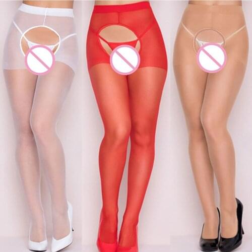 Women Stockings Sexy Convenient Open Crotch Stockings Sheer Racy Pantyhose Erotic Stay Up High Fishnet Stockings Hosiery Femme