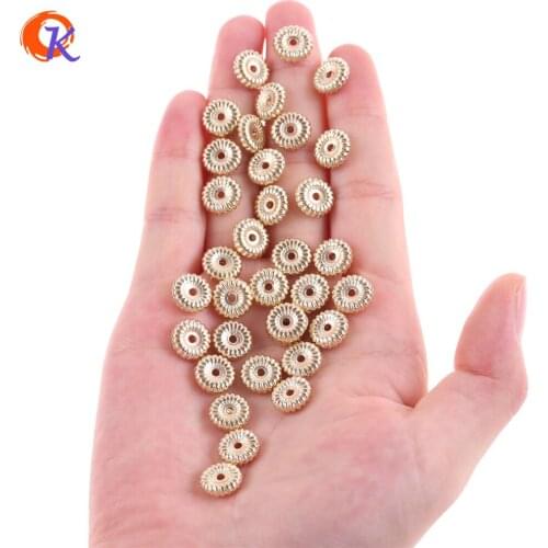 Cordial Design 10MM 1000Pcs/Lot Earring Findings/Acrylic Beads/Wheel Shape/Gold UV Plating/Hand Made/Beads Jewelry Accessories