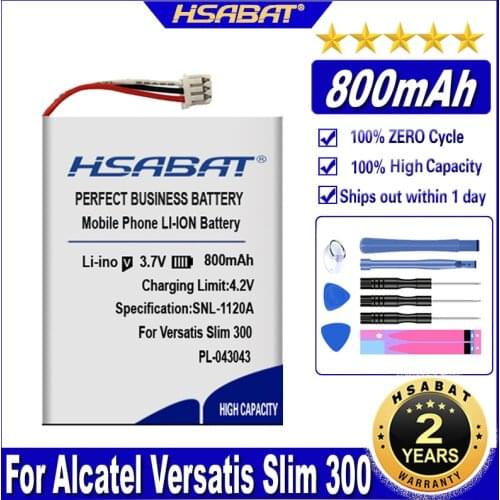 HSABAT PL-043043 800mAh Battery for Alcatel Versatis Slim 300,Thomson PL-043043 Batteries