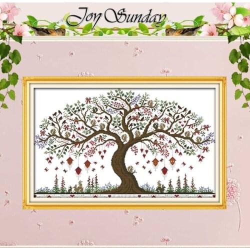 Love Tree Patterns Counted Cross Stitch 11CT Printed 14CT Cross Stitch Sets Wholesale Cross-stitch Kits Embroidery Needlework