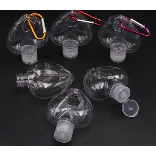 5Pcs 50ml Reusable Portable Heart Alcohol Spray Bottle Travel Small Keychain MOLF