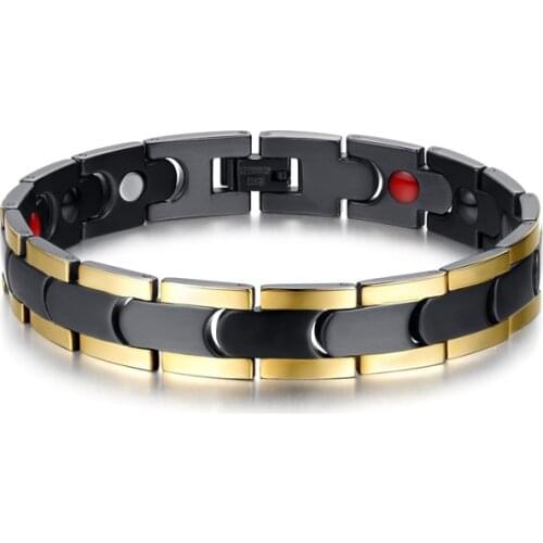 Black and Gold color bracelet for men 2019 steel