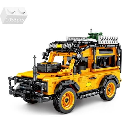 NEW City Famous Off-Road SUV Vehicle Building Blocks Kit Bricks Classic Model MOC Creator Pull Back Sports Car Toys For Children