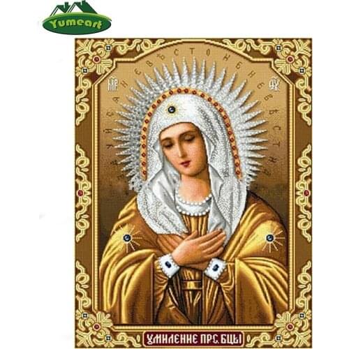 Wholesale 3D DIY Diamond Paintings Virgin Mary Orthodox Icon Home Decoration Rhinestones Wall Sticker Embroidery Diamond Mosaic