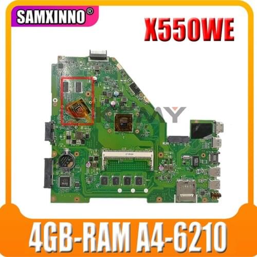 X550WE original mainboard for ASUS X550WE X550W with 4GB-RAM A4-6210 CPU PM Laptop motherboard