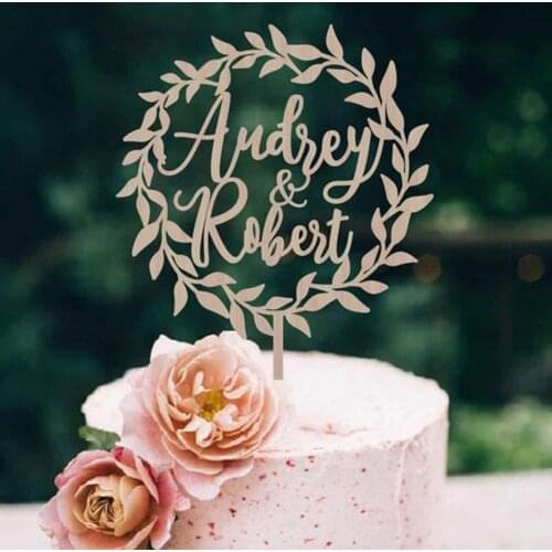 Personalised Wedding Cake Topper Mr and Mrs Wreath Cake Topper With Last Name Customized Cake Topper Custom Wedding Cake Topper