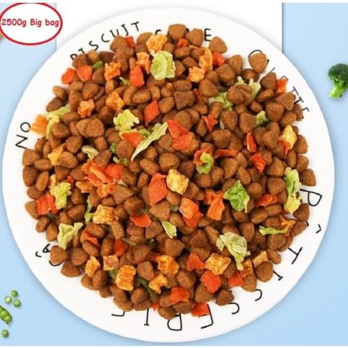 2500g big bag Nutritious Dog Food mixed with Fresh grains vegetables for Puppy Adult dog Delicious Food Feeder pet food
