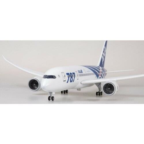 In STOCK 1:130 Japanese Airforce Boeing B787 Airplane LED 43cm Passanger Resin Aircraft W Light and Wheels Diecast Plane