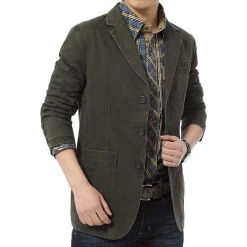 Autumn Spring HOT Men Blazer Pure Cotton Leisure suit business suit jacket Mens Tops Plus Size M- 4XL